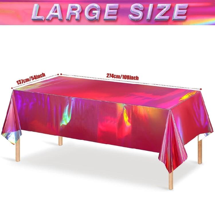 Color Changing Aluminum Film Tablecloth Disposable Water Resistant Stains Resistant For Instants Party Setups And Decoration
