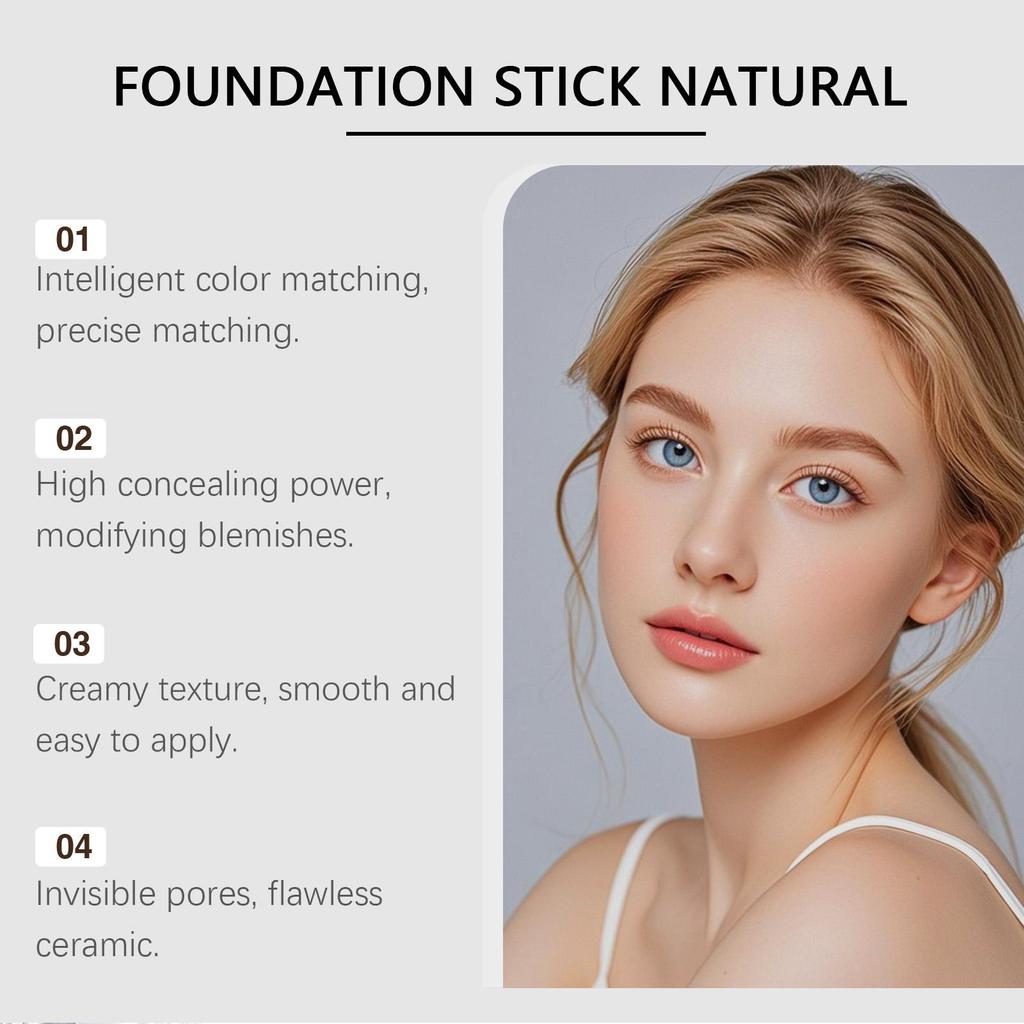 2-in-1 Foundation Stick Multifunktional Leicht Aufhellend Matt Foundation Base Make-up Magischer Farbwechselnder Foundation Stick