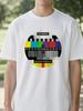TV No Signal Funny Graphic TShirt  Vintage Inspired Men Tee Casual oNeck Machine Washable Humorous Print tshirt casual tees