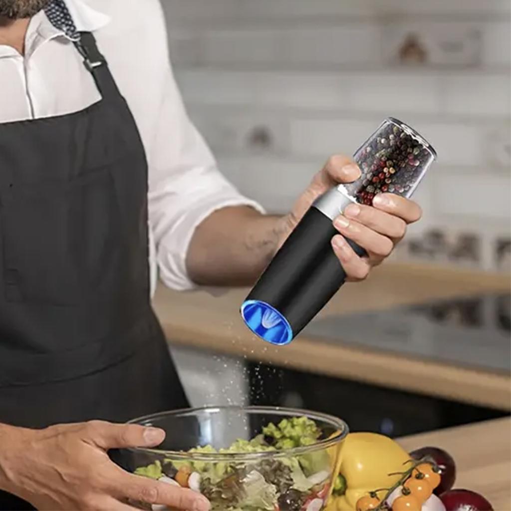 Gravity Electric Salt and Pepper Mill Tilt To Grind Automatically Battery Powered Coarseness Adjustable Upgraded Large Capac