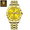 POEDAGAR Business Men's Stainless Steel Dual Calendar Quartz Watch, Casual Waterproof Luminous Men's Watch, Men's Gift