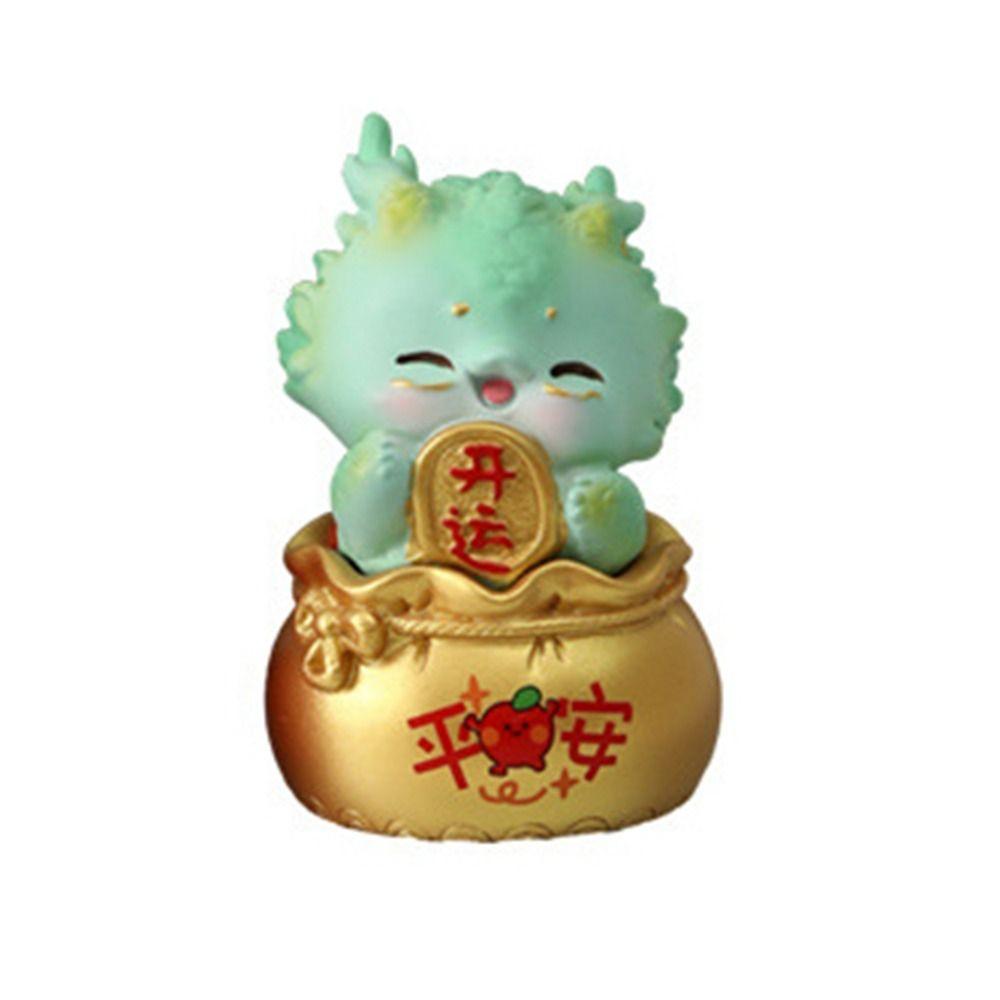 Waterproof Zodiac Dragon Ornaments Dragon Design Resin Dragon Miniatures Wear-resistant Cartoon Dragon Year Lucky Ornaments