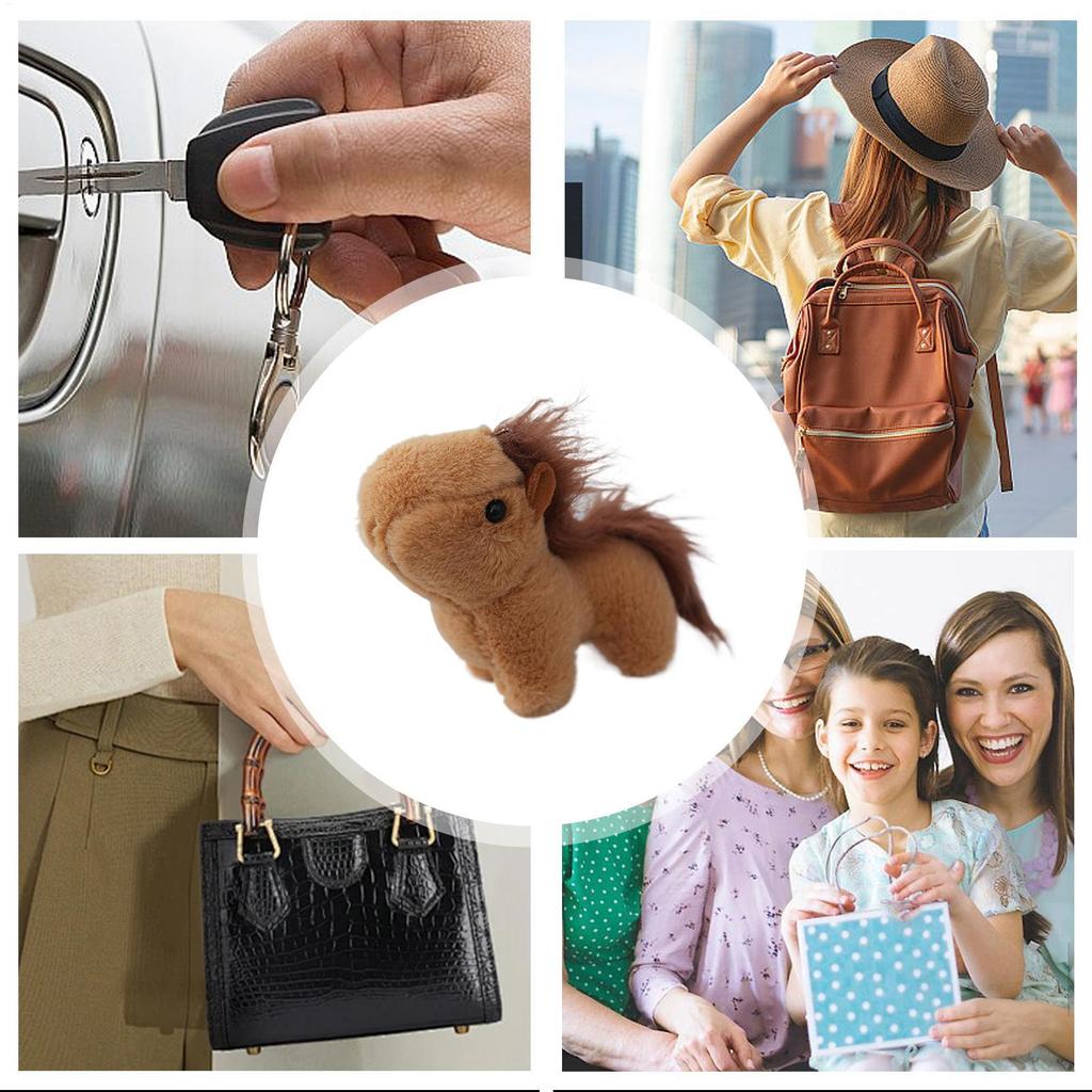 Pluszowy Koń Brelok Kreskówkowy Zwierzak Wisząca Dekoracja Wisiorek na Plecak Konie Pluszowy Słodki Kucyk Osły Mała Lalka