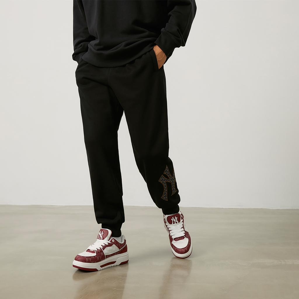 New MLB MONOGRAM Collection New York Yankees 24FW Knitted Sweatpants Unisex Black 3APTM0144-50BKS