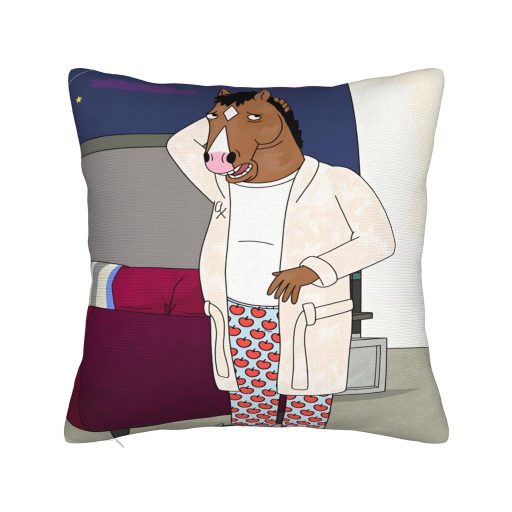 Pillow Case Anime B-BoJack H-Horsemans Soft Pillow Cover For Sofa Couch Bed Living Room Cute Funny Pillowcases