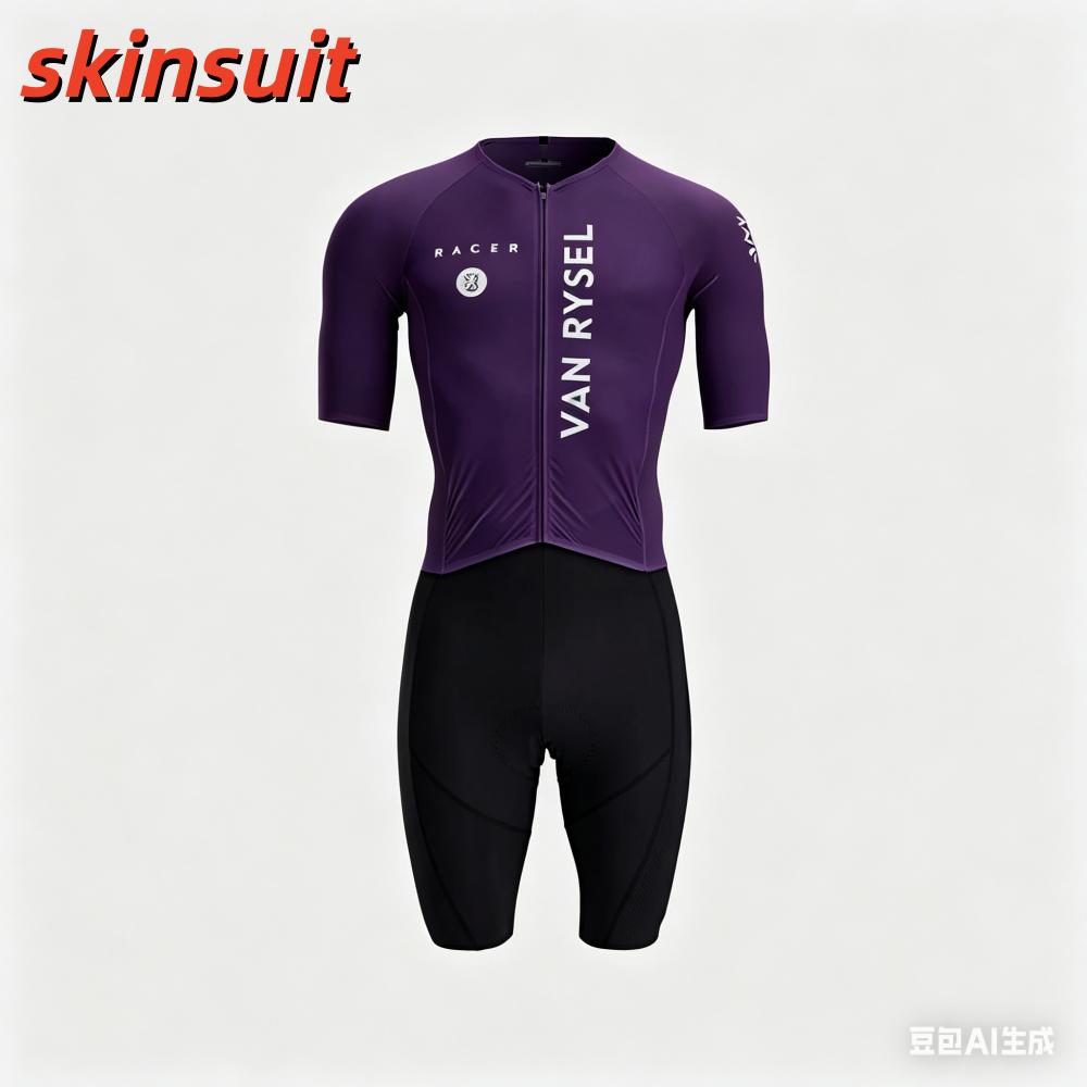 Tuta da Triathlon da Uomo Set da Ciclismo Manica Corta Abbigliamento da Bici Tri Suit Ropa Ciclismo Swim Run Tuta da Gara