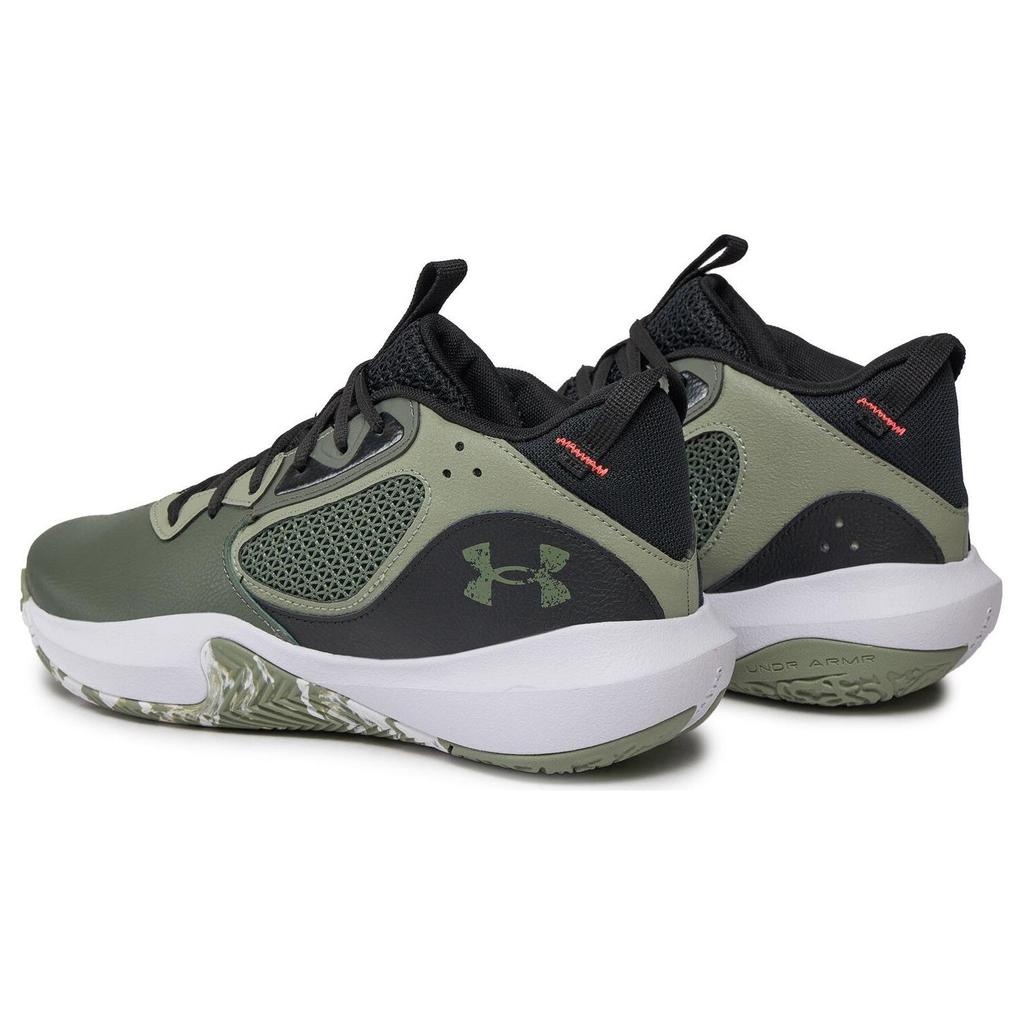 Under Armour Lockdown 6 Round Toe Lace-Up Shock Absorbing Durable Supportive Mid-Top Basketball Shoes Unisex sneaker Green 3025616-300