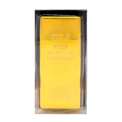 1 peça barra de ouro falsa simulação criativa tijolo dourado lingote de ouro oco adereço de filme novidade piada presente decorativo adereço para festa