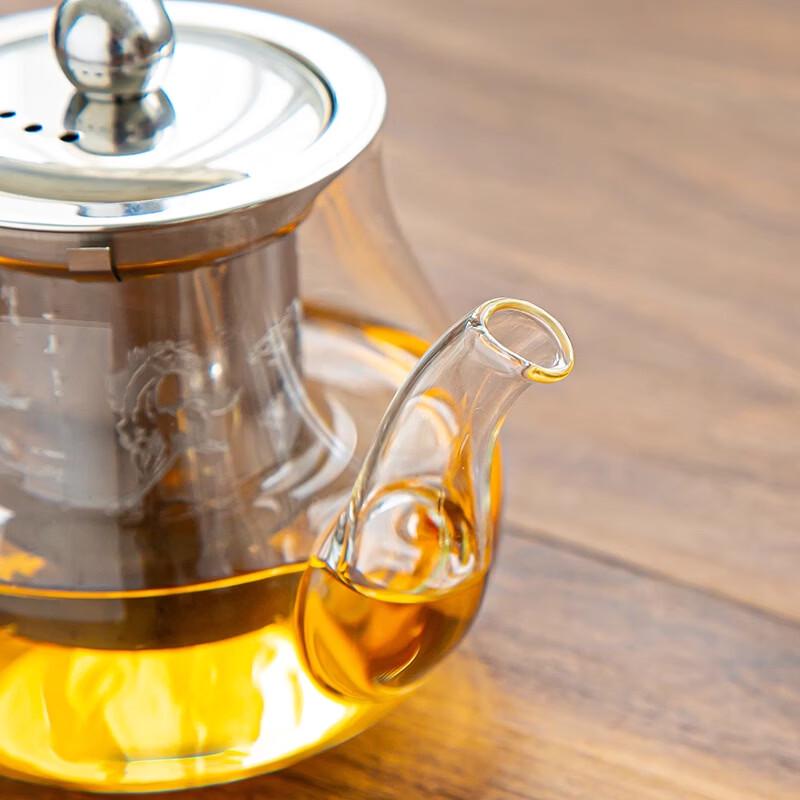 Heat-Resistant Glass Teapot with Stainless Steel Infuser