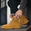 Herren Casual Kurze Stiefel Mode High Top Rutschfeste Arbeitsstiefel Herren Street Leder Motorradstiefel 2025 Neue Männer Plateauschuhe