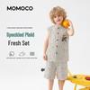 MOMOCO Boys' Plaid Vest Two-Piece Set