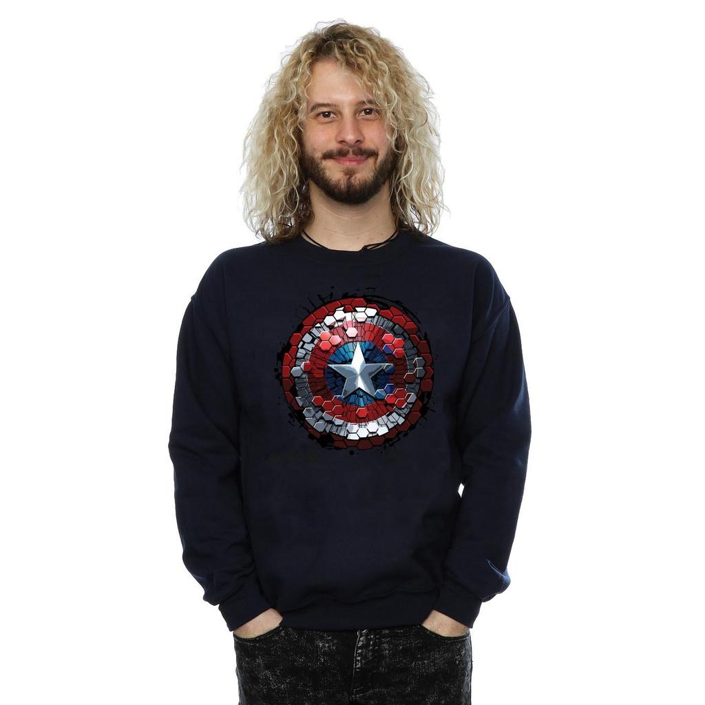 Marvel Mens Captain America Civil War Hex Shield Sweatshirt