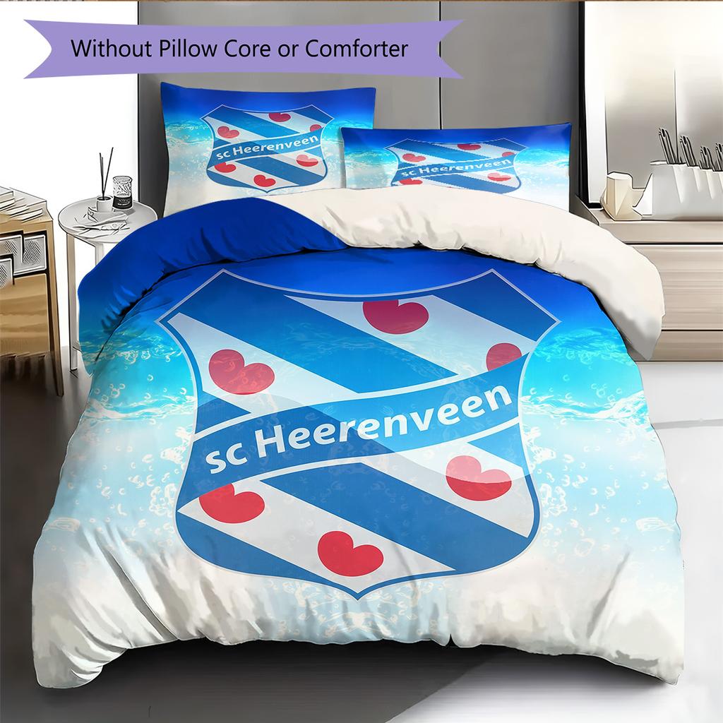 SC Heerenveen  Pattern Bedding Quilt Set  Home Decoration  Gift (1 * Duvet Cover + 2 * Pillowcase  Without Core)