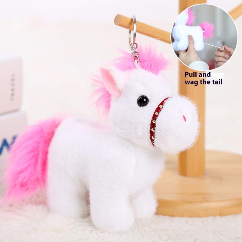 Turn Tail Cute Horse Plush Toy Kawaii Lifelike Animal Soft Horse Stuffed Doll Decor Friend Kid Birthday Gift