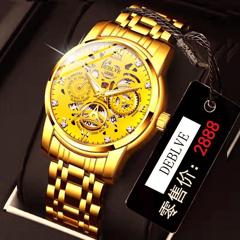 Men's Luminous Waterproof Quartz Wristwatch with Steel Band