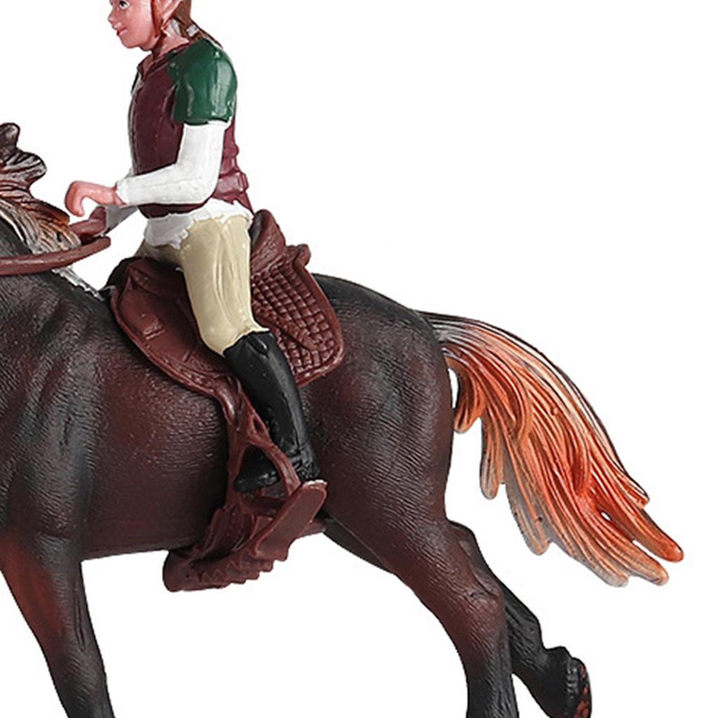Pferdefigur Tiermodell PVC mit Sattel Miniatur Simulation Rollenspiel Pädagogisches Spielzeug Wildtierstatue für Partygeschenke Geschenke