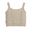 Womens/Ladies Cable Knit Cropped Tank Top