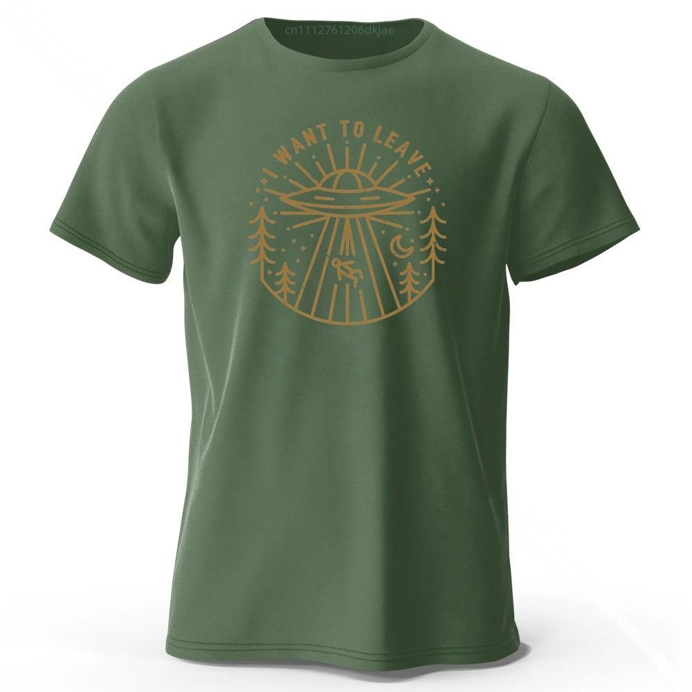 Escape Earth Project UFO Themed Design Cotton ShortSleeve Summer Mens Comfortable Soft LooseFit Casual Sports TShirt Top