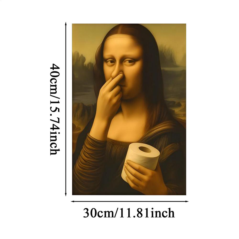 Мона Лиза Юмористический Постер с Защипыванием Носа Туалетный Юмор Забавная Абстрактная Печать Декоративная Картина Современный Декор Дома Подарок