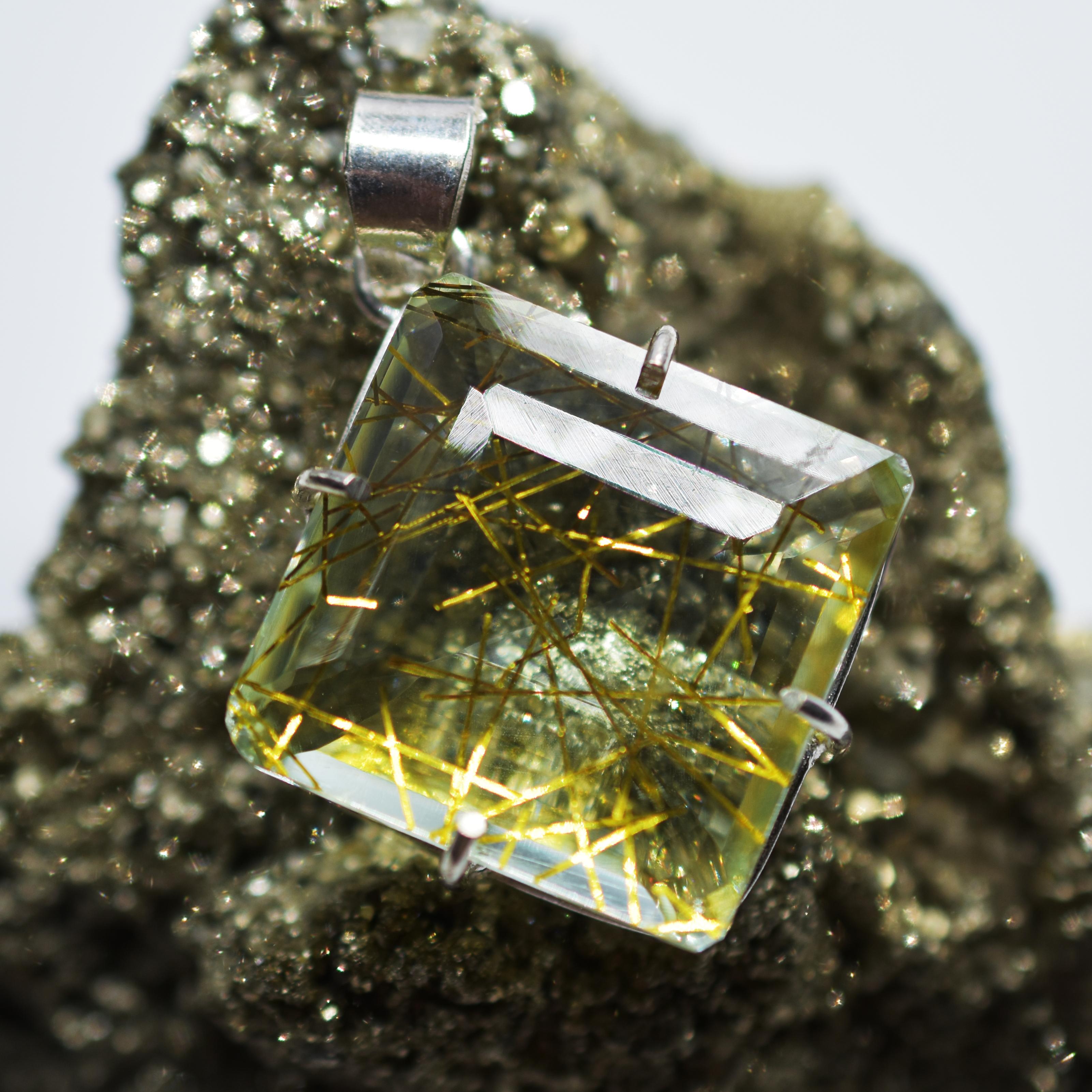 

Natural Yellow Topaz 925 Sterling Silver Pendant square 85.30 Ct Gems CERTIFIED MY-338-K 45.8 mm approx жовтий