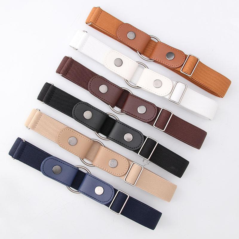 Women's Lazy Belt Elastic Waist Tight Invisible Belt Jeans Women's Ins Wind Belt Without Punching Belt