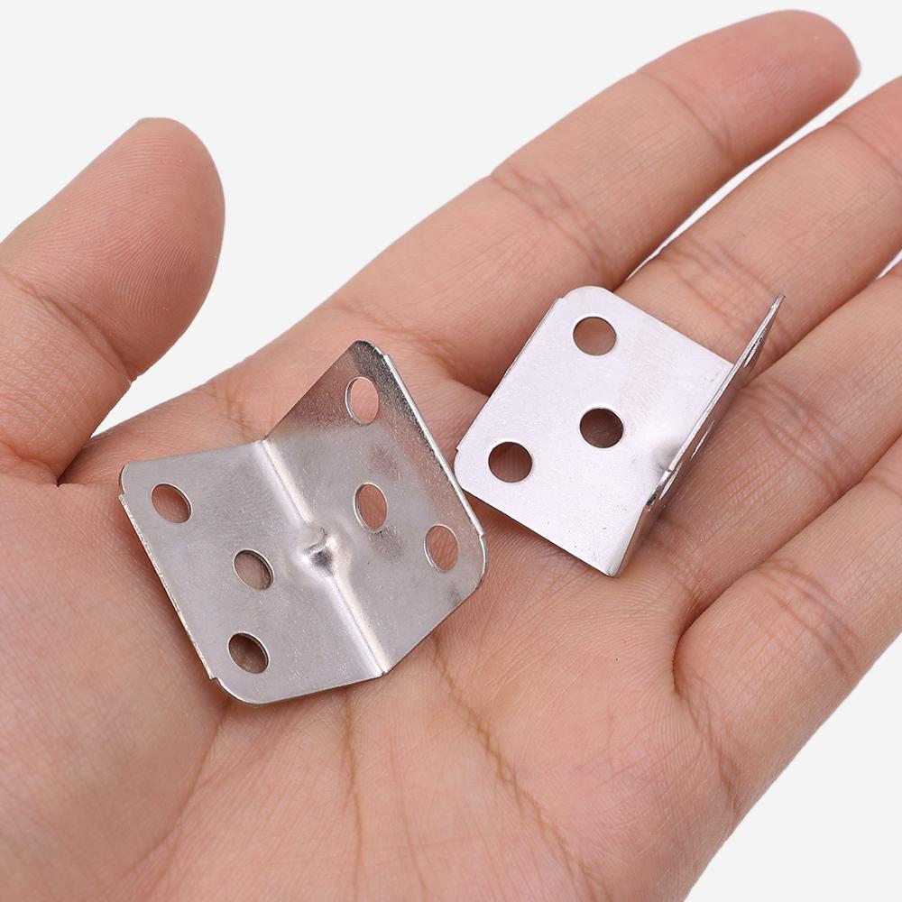 30/10PCS Universal Furniture Corner Connectors Stainless Steel Corner Braces Heavy Duty Brackets Fastener For Bedframe Cabinets