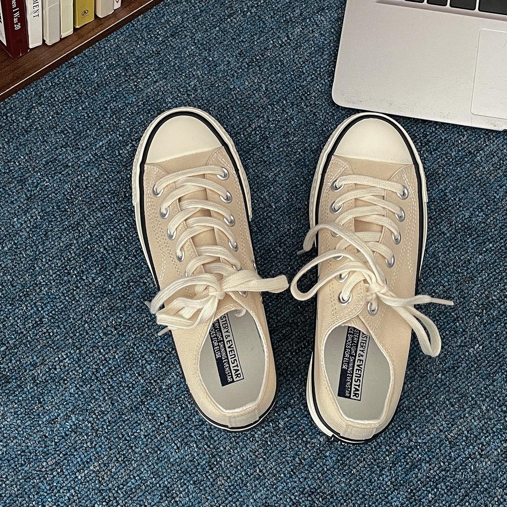 Retro Thick-soled Heightening Classic Low-top Canvas Shoes Women's 2025 New Summer Soft-soled Versatile Casual Board Shoes
