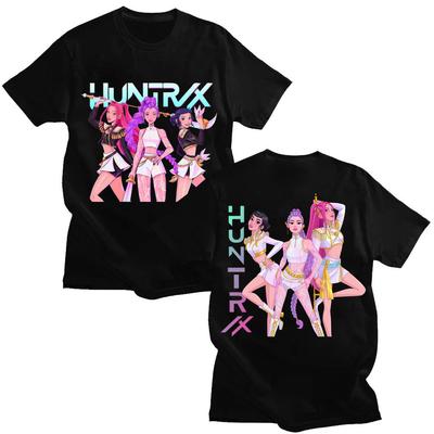 Anime Huntrix Kpop Demon Hunters Graphic Tshirt Mira Rumi Zoey Fashion Aesthetic Men Women T-shirt Oversized Cotton Casual Tees