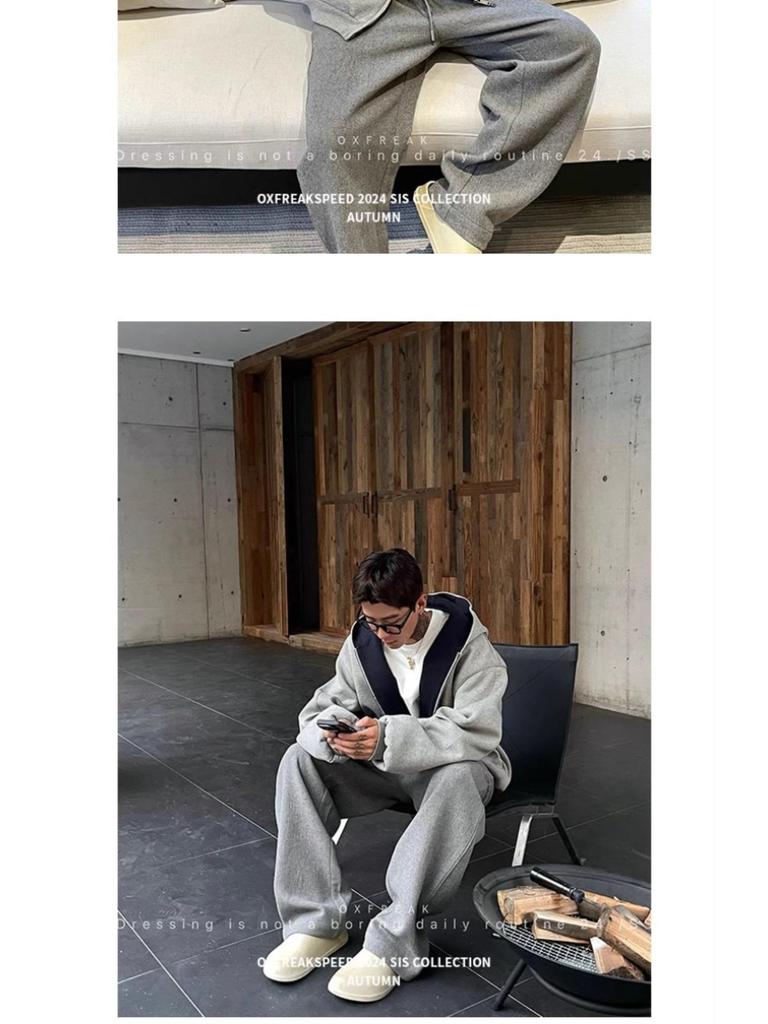 Men's Hooded Thick Zipper Cardigan Jacket - Warm, Loose Fit for Autumn/Winter 2025