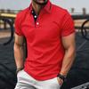 Men's summer short sleeved color blocked golf lapel shirt