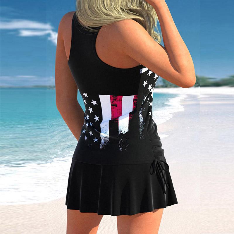 Dámské plavky Halter Bikini Tankini Jiná tloušťka a plavky s jemným potiskem proužků