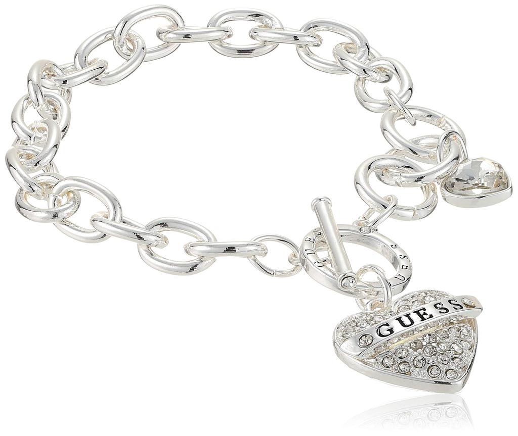 GUESS Toggle Charm One Size Women's Bracelet, Silver,