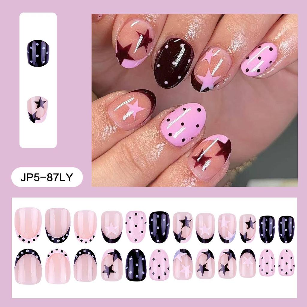 Pegatinas Desmontables para Uñas Estilo Europeo y Americano - Uñas Postizas Simples y Llevables