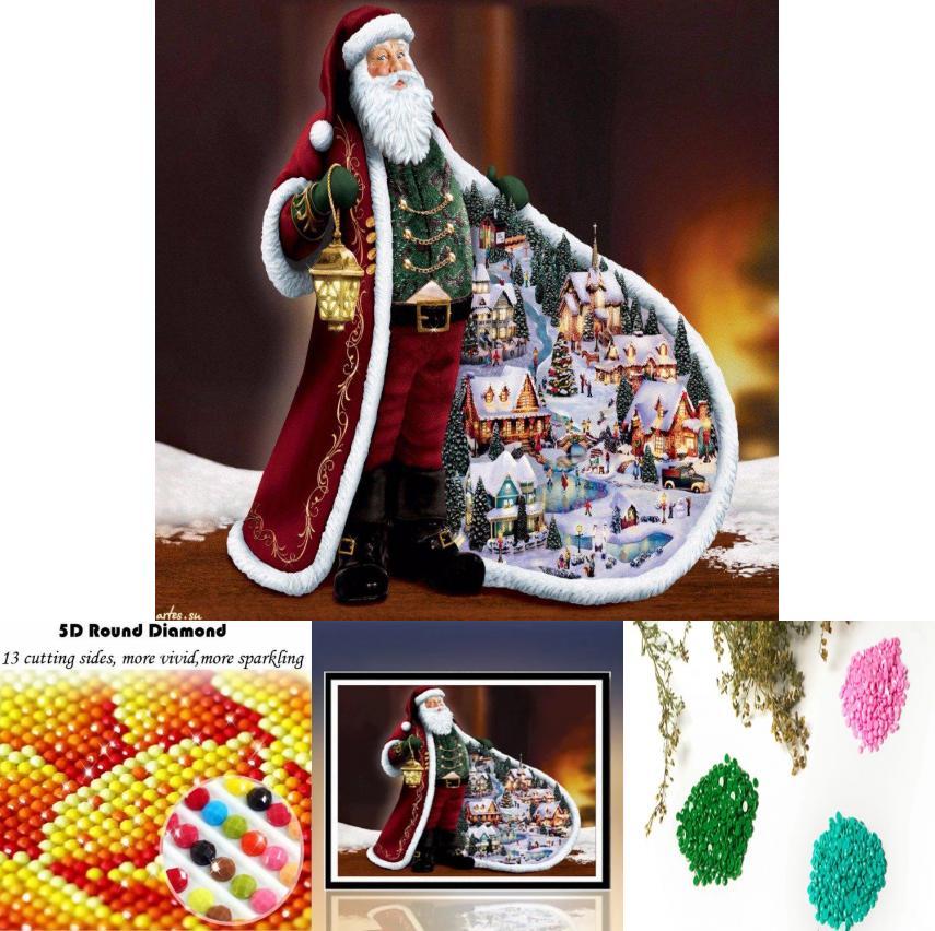 Vielseitiges Weihnachtsmann 3D Vollquadrat Diamantstickerei Malerei mit zeitlosem Design