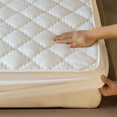 180*200cm Cotton Thicken Hypoallergenic Antibacterial Mattress Pad, Non-slip Breathable Ultra Soft Quilted Mattress Protector Cover