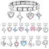 Shiny Zircon Heart Star Sun Moon Cherry Cat Paw Pendant Beads Fit 9mm Italian Charm Bracelet Stainless Steel Jewelry DIY Making