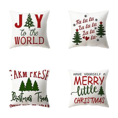 Christmas Theme Decorative Printed Pattern Cushion Cover Home Decoration Living Room Sofa Pillow 45x45cm