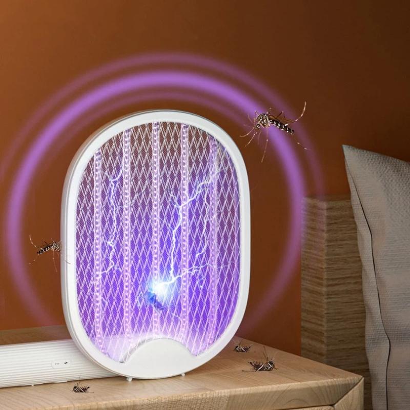 Foldable Electric Mosquito Killer Fly Swatter Trap Usb Rechargeable Mosquito Light Insect Killer With Uv Light