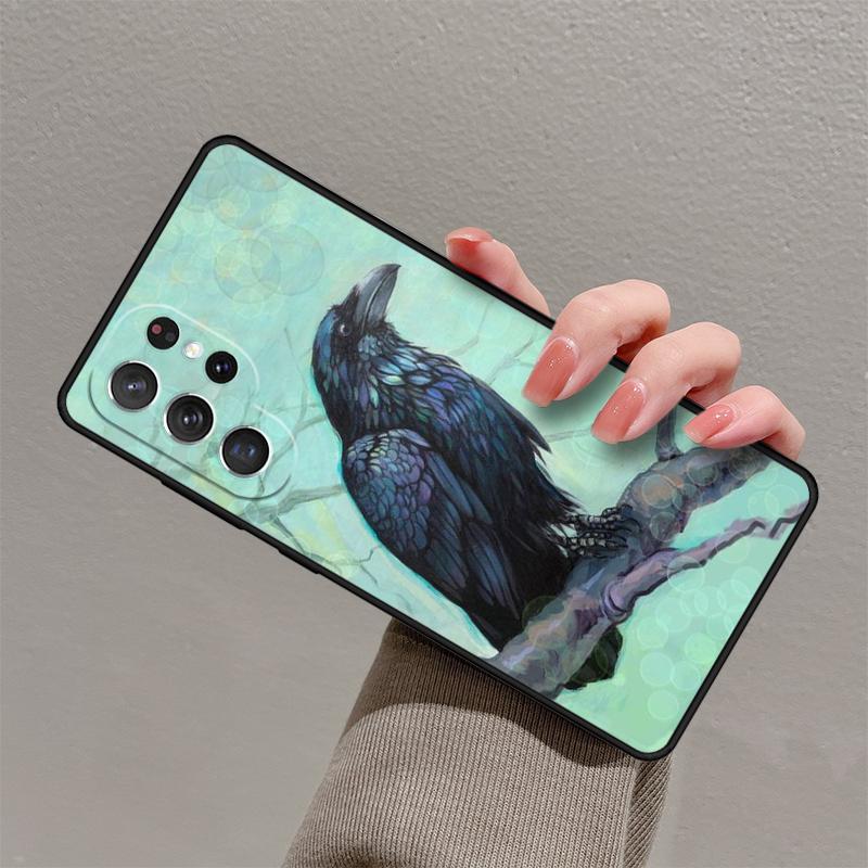 Crow Raven Dark Skull Phone Case For Samsung Galaxy S23 S21 S20 FE S24 S22 Ultra Note20 S10 S9 S8 Plus Silicone Cover