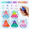 4/24Pcs Pops Keychain Fidgeting Toys Silicone Push Bubble Simple Dimple Bag Ornaments Popite Counter Stress Kids Birthday Gifts