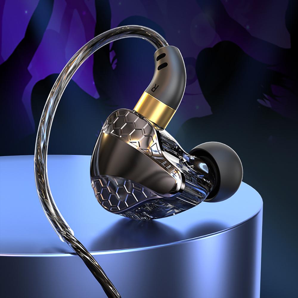 3.5mm Wired Headphones Microphone Bass-boosting Headphone Speaker Enhanced Sound Wired In-ear Headset with for Gaming