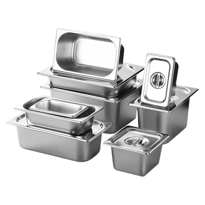 

Liao Yi 201 Stainless Steel Square Food Pan (0.8mm Thick) 1/2 GN (32.5x26.5x20cm) No Lid