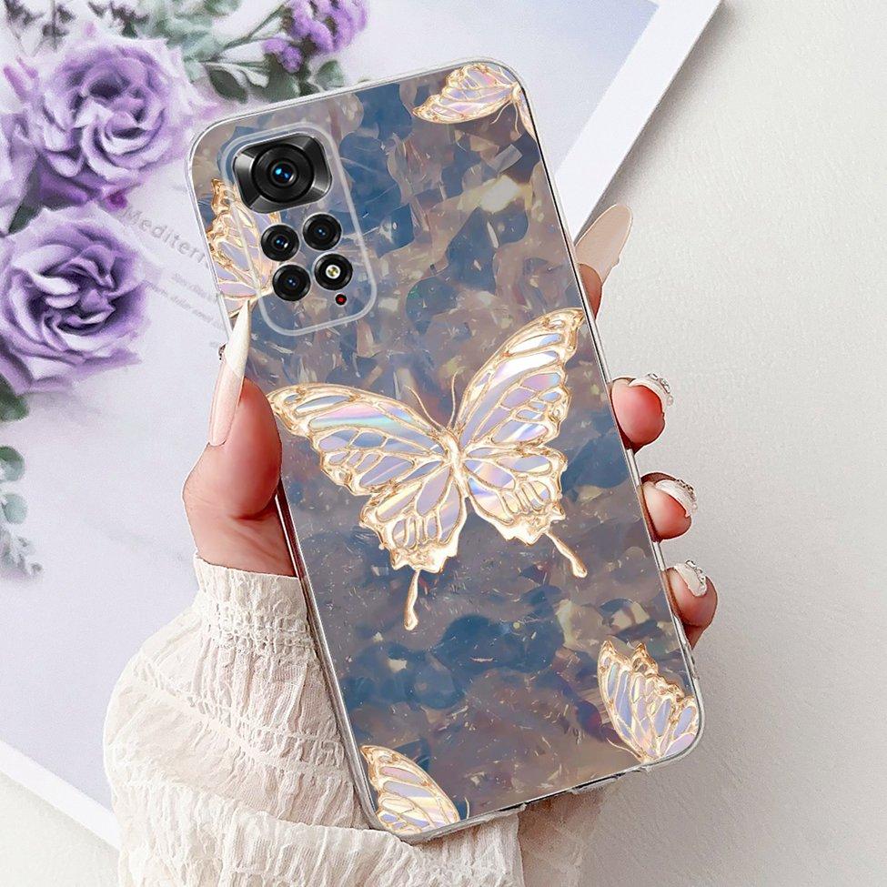 6,43" Für Redmi Note 11 4G Global Klare Hülle Für Redmi Note 11s Hülle Mode Luxus Blumen Süße Cartoon Bemalte Weiche TPU Hülle