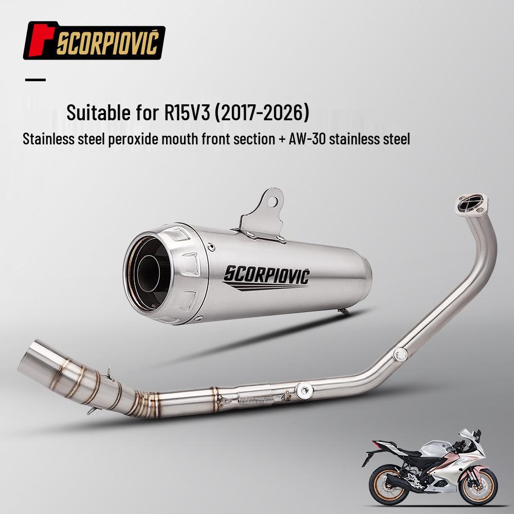 Motorcycle R15 V3 Full System Exhaust with Dual Oxygen Sensors and Muffler