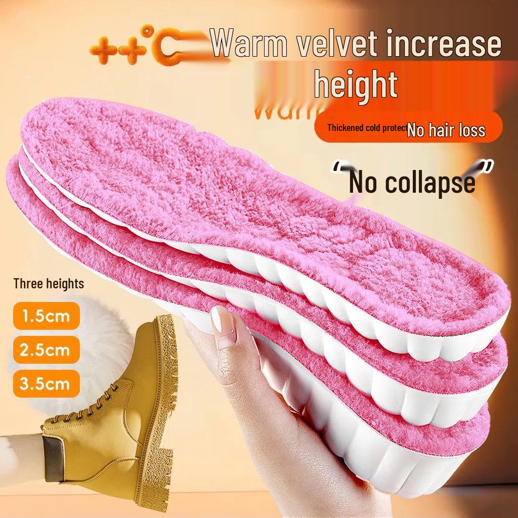 

Heated, breathable height-increasing insoles with fleece; thick, odor-proof, soft, elastic, shock-absorbing, invisible for men and women. 37-38 (Trimmable)