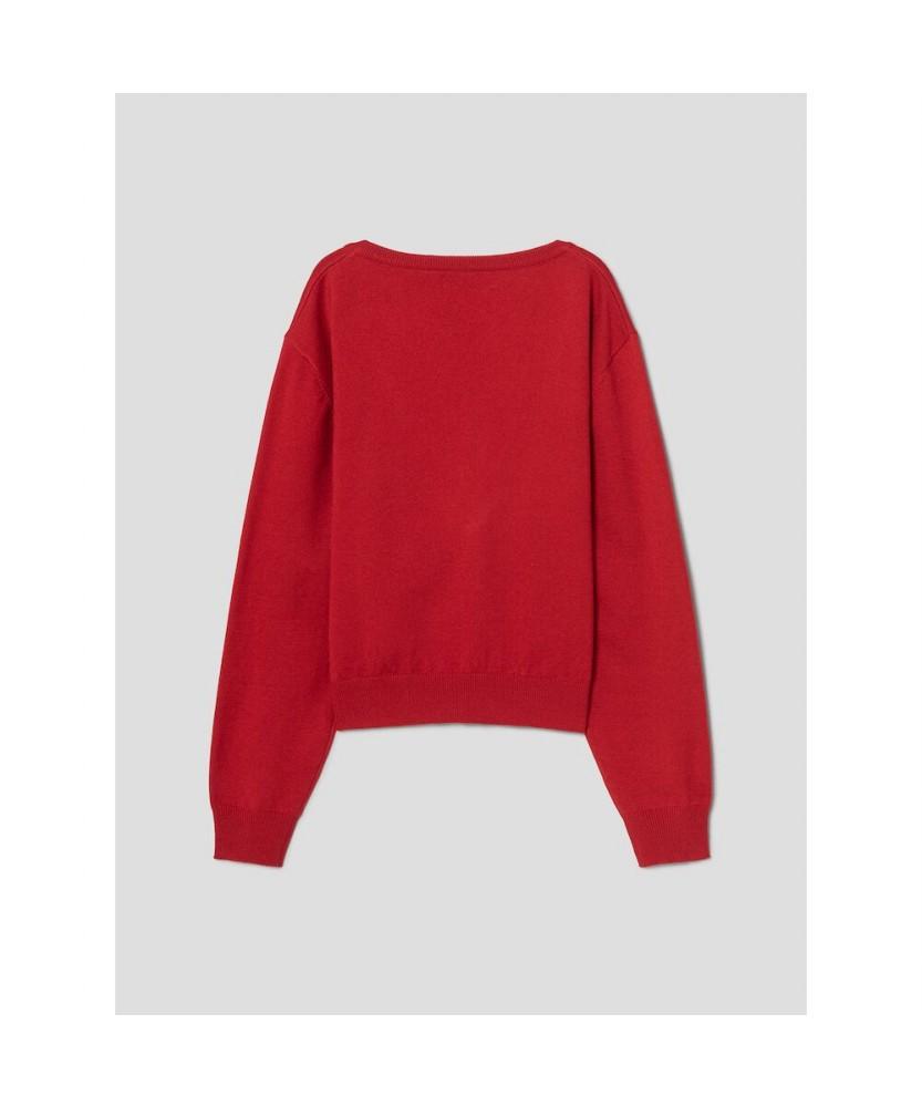 8 Seconds Deep V-Neck Pullover Red