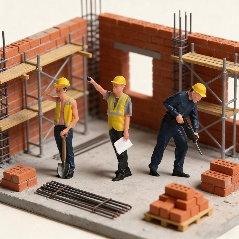 Professional Craft Construction Team Figures 1:64 Scale Resin Art Accessories For Model Railroad And Displays