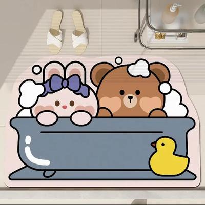 Kreslený medvěd Koupelnová bahenní rohožka Rozsivky Podložka do toalety Vstupní rohožka Podložka do vstupních dveří Koupelnová rohožka