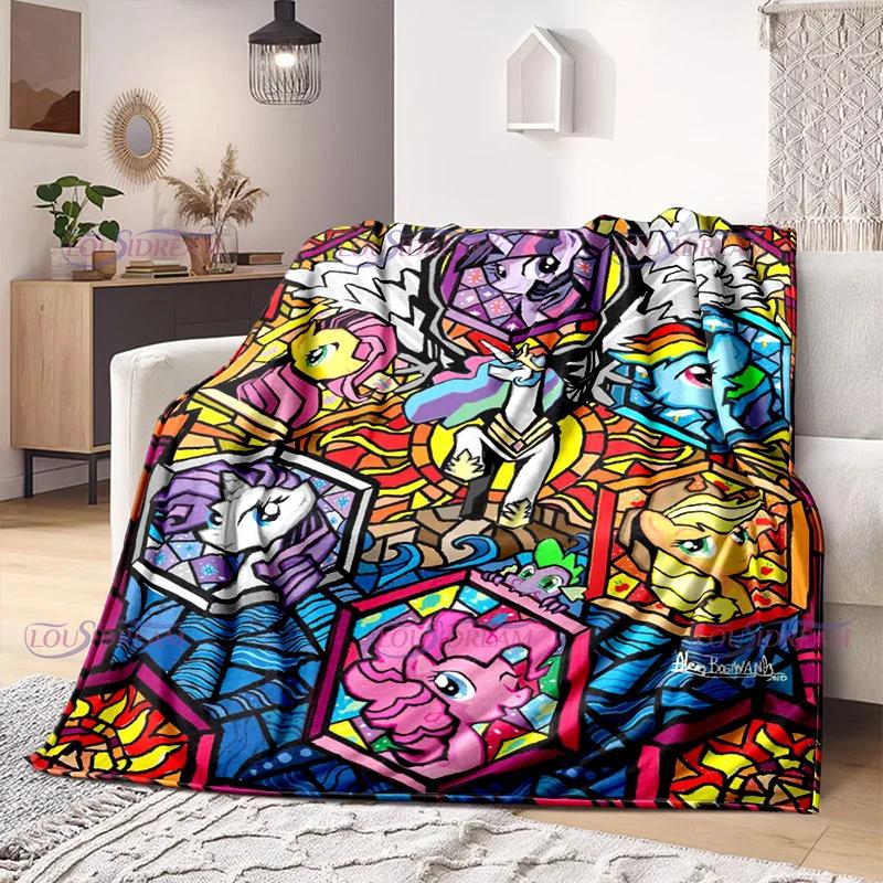 New Arrived Colorful Unicorn Flannel Blanket Gifts for Kids Moon Little Unicorn Print Soft Cozy Lightweight Plush Throw Blanket