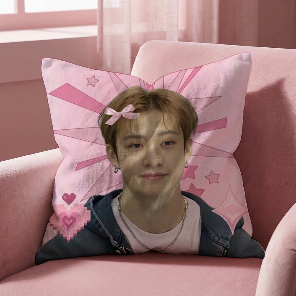 GORĄCY-KPOP B-Bang'S C-Chan'S Poszewka na poduszkę typu cushion Wielofunkcyjna poszewka na poduszkę do domu i samochodu - Dwustronna, Miękka i Trwała do codziennego użytku